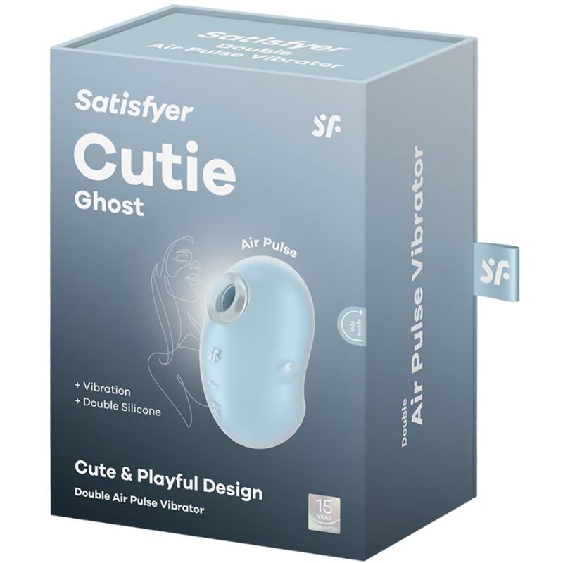 SATISFYER - VIBRADOR CUTIE GHOST LAY-ON AZUL CLARO