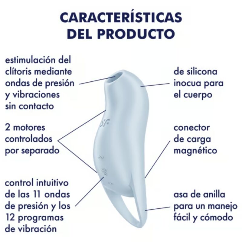 SATISFYER - ESTIMULADOR DE CLITÓRIS POCKET PRO 1 AZUL CLARO