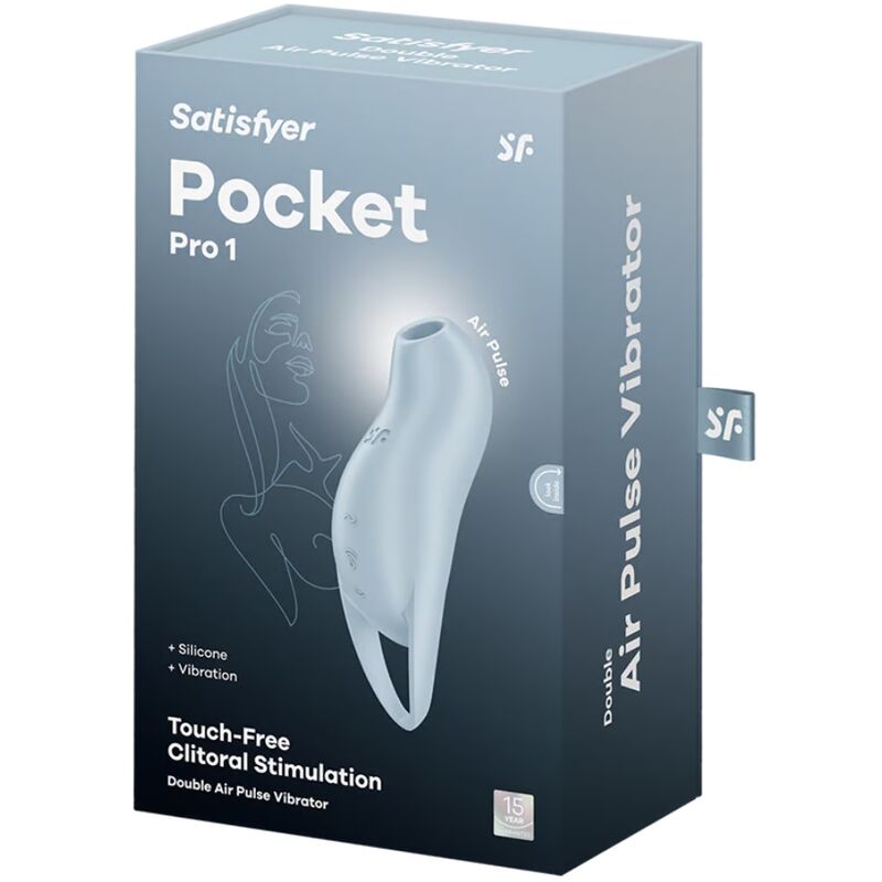 SATISFYER - ESTIMULADOR DE CLITÓRIS POCKET PRO 1 AZUL CLARO