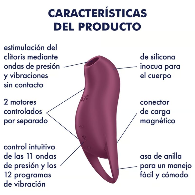 SATISFYER - ESTIMULADOR DE CLITÓRIS POCKET PRO 1 GARNET