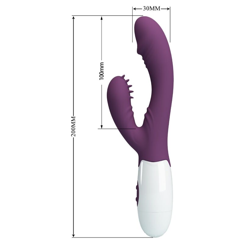 PRETTY LOVE - BUTTERFLY KISS VIBRADOR DE COELHO E ESTIMULADOR DE PONTO G ROXO