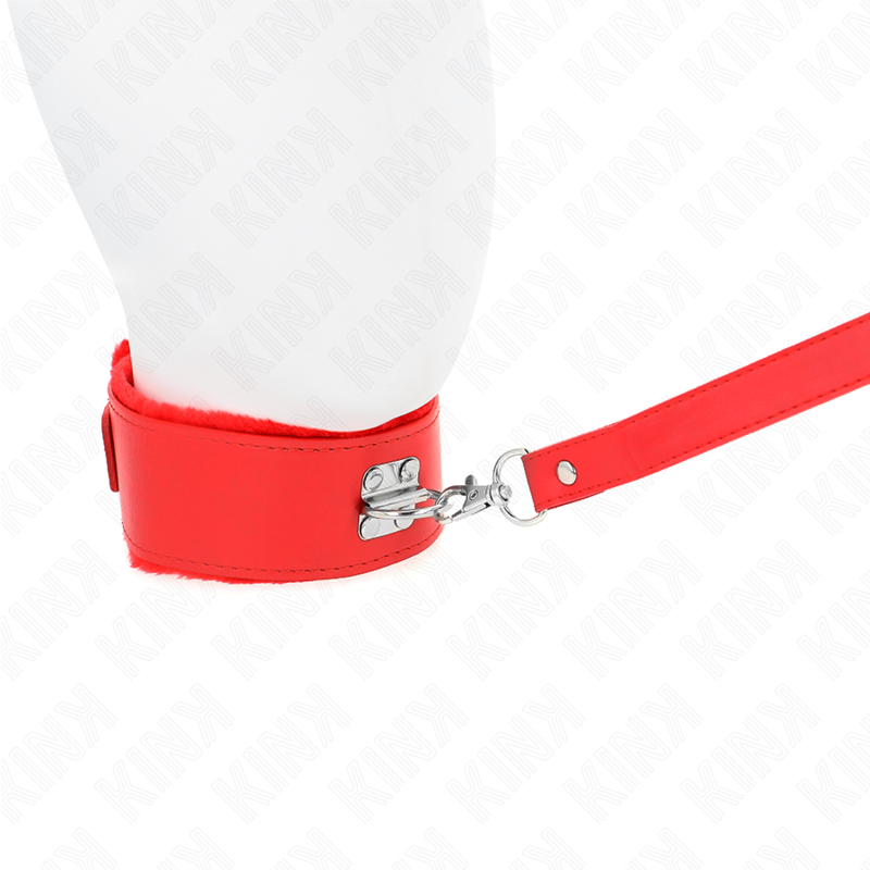 KINK - COLAR COM TRELA 116 CM COM PREGOS PRATA MODELO 4 VERMELHO AJUSTÃVEL 40-48 CM X 6 CM