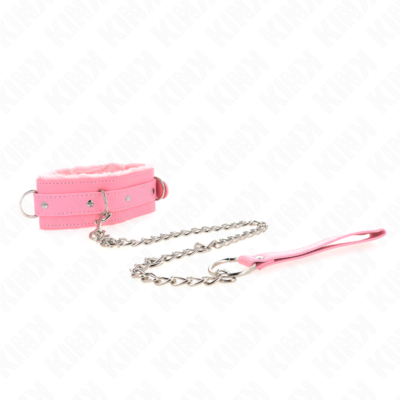 KINK - COLAR COM TRELA 65 CM COM RESTRIÃÃES ROSA 36-42 CM X 5,5 CM