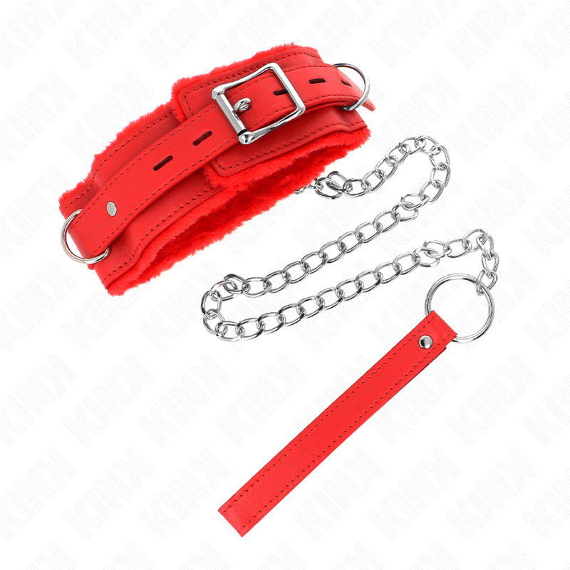 KINK - COLAR COM TRELA 65 CM COM RESTRIÃÃES VERMELHO 36-42 CM X 5,5 CM