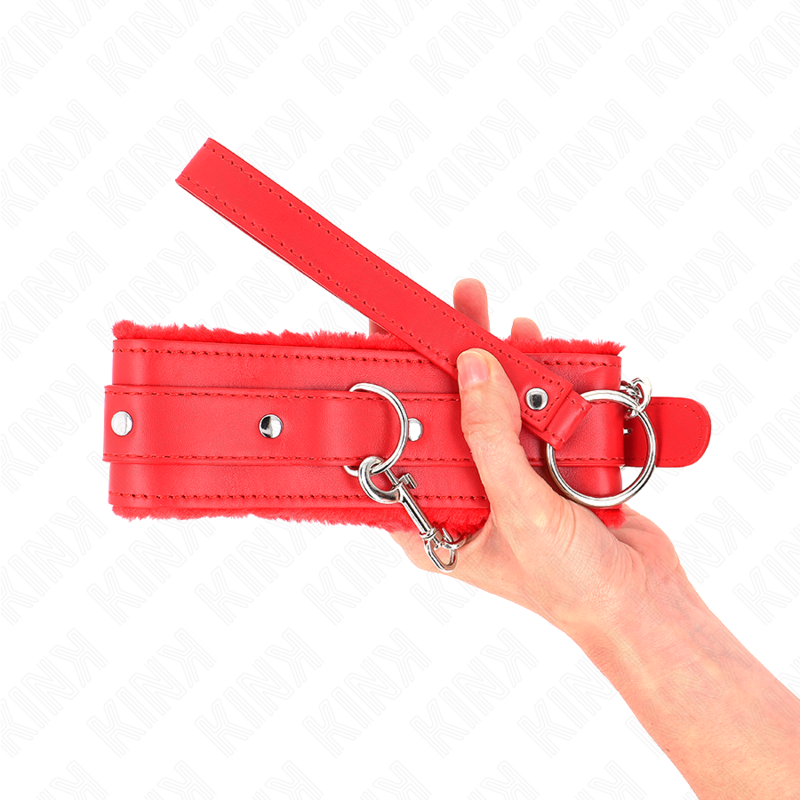 KINK - COLAR COM TRELA 65 CM COM RESTRIÃÃES VERMELHO 36-42 CM X 5,5 CM