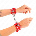 KINK - PULSEIRAS COM LINHA DUPLA DE PREGOS AJUSTÃVEIS VERMELHO