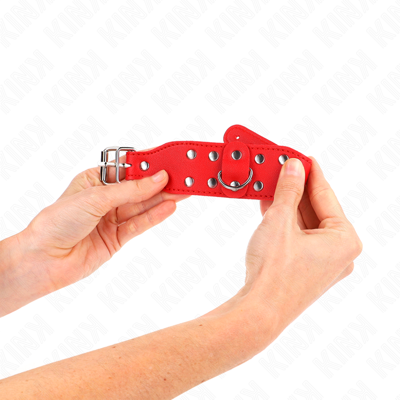 KINK - PULSEIRAS COM LINHA DUPLA DE PREGOS AJUSTÃVEIS VERMELHO