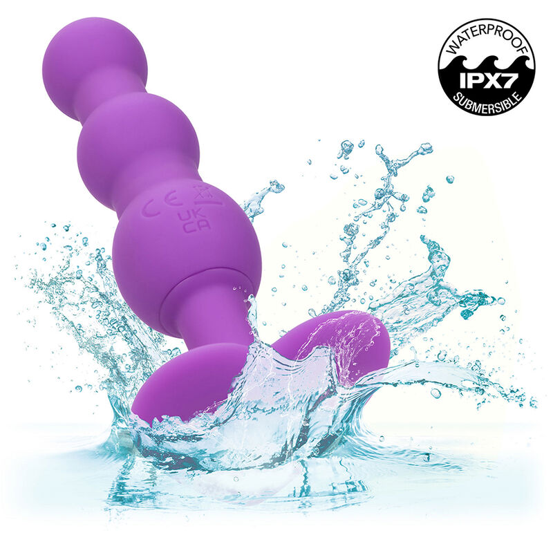 CALEXOTICS - FIRST TIME PLUG ANAL SONDA TRIPLA DE CONTAS 10 VIBRAÃÃES ROXO