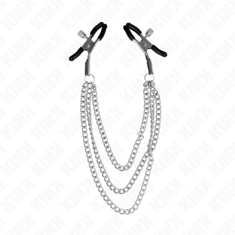 KINK - PINÃAS PARA BICOS COM 3 CORRENTES PRATA 20/23/28 CM