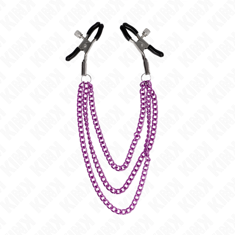 KINK - PINÃAS PARA BICOS COM 3 CORRENTES ROXO 20/23/28 CM