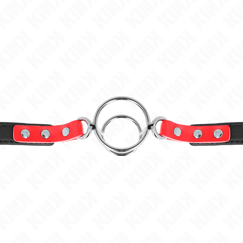 KINK - GAG COM MÃLTIPLOS O-RINGS 4 / 4,8 CM VERMELHO 38 X 56 CM