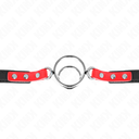 KINK - GAG COM MÃLTIPLOS O-RINGS 4 / 4,8 CM VERMELHO 38 X 56 CM