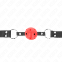 KINK - BOLA RESPIRÃVEL 4 CM MORDAÃA COM REBITE DUPLO VERMELHO 62,5 x 2,5 CM AJUSTÃVEL 42-58 CM