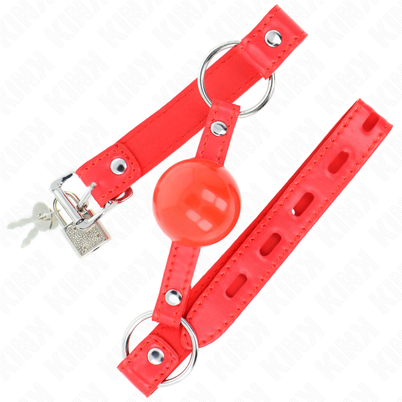 KINK - MORDAÃA BOLA TPE 4 CM COM FECHADURA ROJO 60 x 2 CM