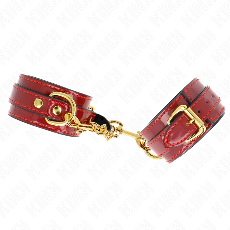 KINK - PUNHOS JOANNA ANGEL VERMELHO AJUSTÃVEL COM CORRENTE DE OURO 16,5-26 CM X 4 CM