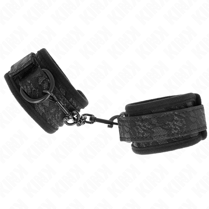 KINK - PUNHOS COBERTOS DE RENDA ESCURA NEOPRENE AJUSTÃVEL PRETO 20-29 CM X 5 CM