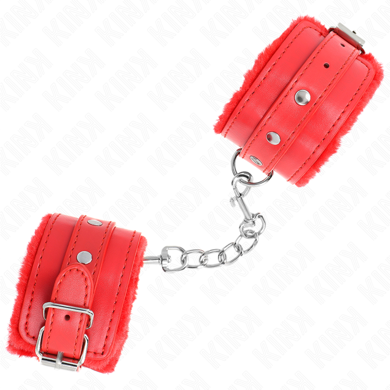 KINK - PULSO PREMIUM FORRO DE PELE VERMELHO COM CINTO VERMELHO AJUSTÃVEL 17-29 CM X 6 CM