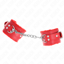 KINK - PULSO FORRO DE PELE VERMELHO COM CINTO VERMELHO AJUSTÃVEL 17-29 CM X 6 CM