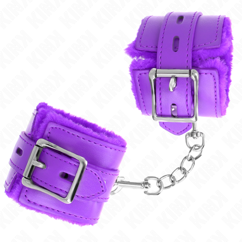 KINK - PULSO FORRO DE PELE COM FUROS QUADRADOS ROXO E CINTO ROXO AJUSTÃVEL 17-29 CM X 6 CM