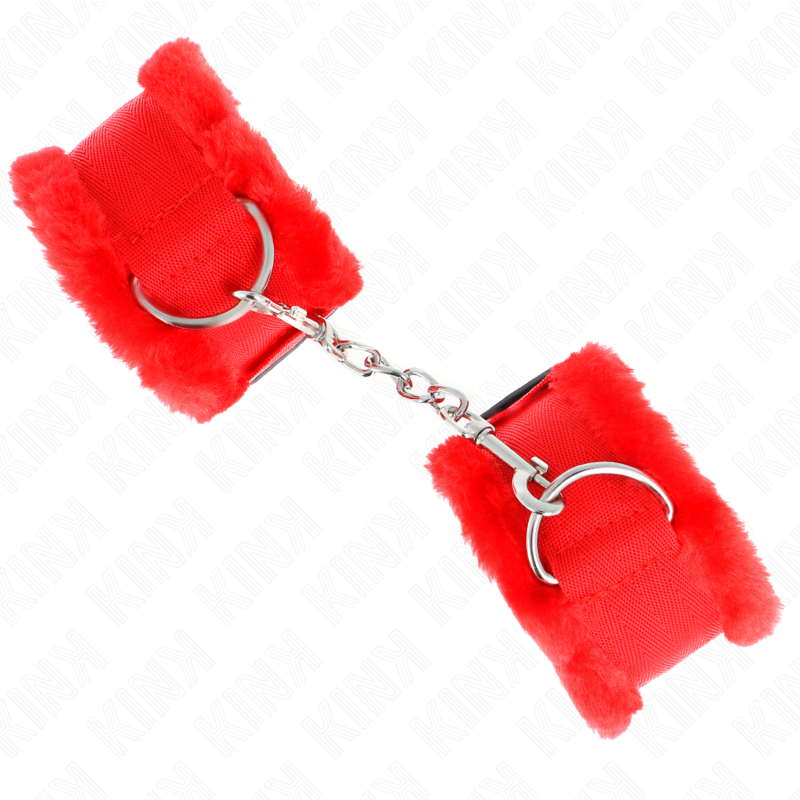 KINK - PULSO FORRO PELUDO VERMELHO AJUSTÃVEL 17-31 CM X 7 CM