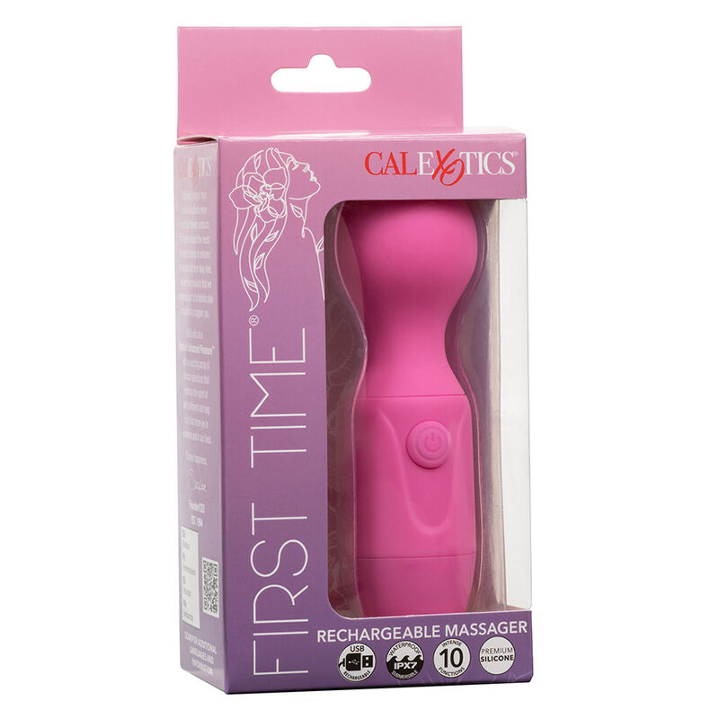 CALEXOTICS - FIRST TIME MASSAGEADOR RECARREGÃVEL 10 VIBRAÃÃES ROSA