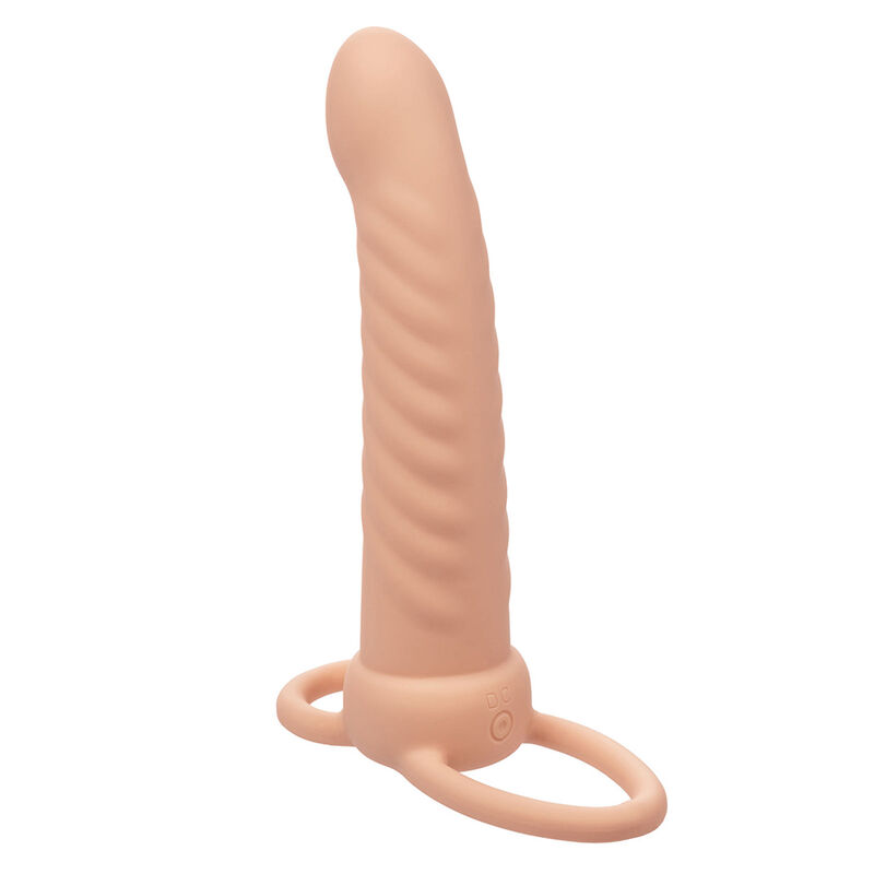 CALEXOTICS - MAXX RIBBED DUAL PENETRATOR 10 VIBRAÃÃES CARNE