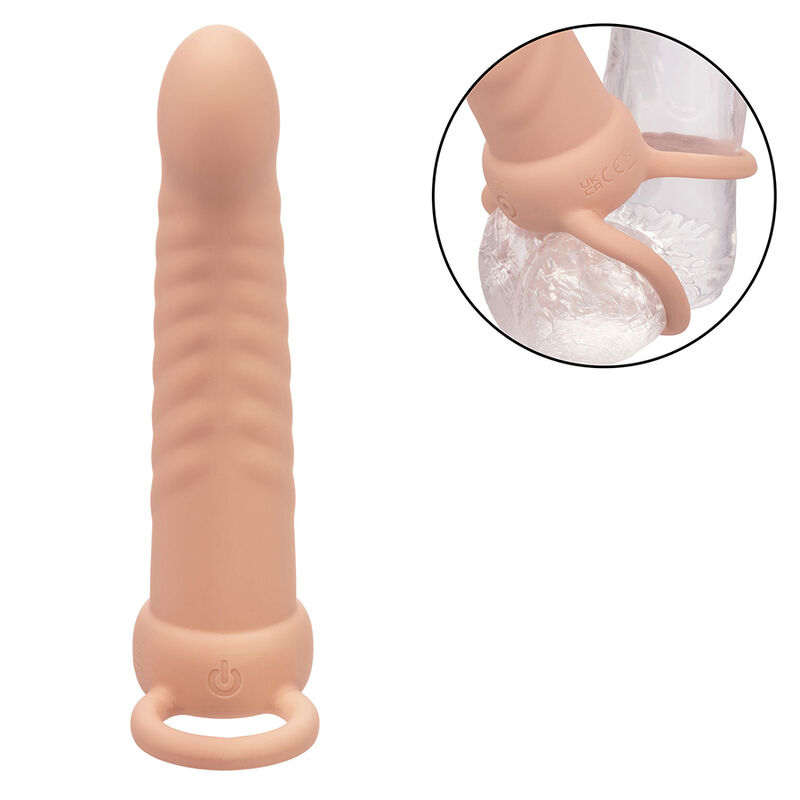 CALEXOTICS - MAXX RIBBED DUAL PENETRATOR 10 VIBRAÃÃES CARNE