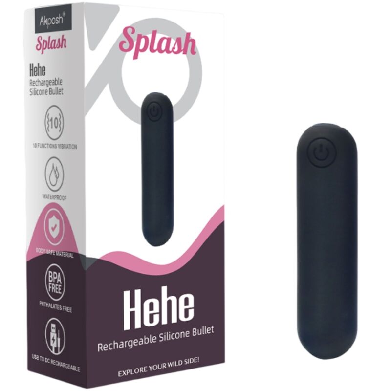 ARMONY -SPLASH HEHE VIBRADOR BALA SILICONE 10 VIBRAÃÃES 65 X 15 CM PRETO