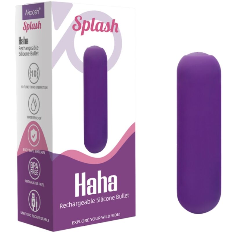 ARMONY - SPLASH HAHA VIBRADOR BALA SILICONE 10 VIBRAÃÃES 75 X 19 CM ROXO