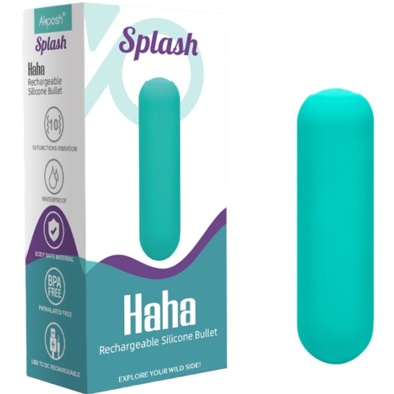 ARMONY - SPLASH HAHA VIBRADOR BALA SILICONE 10 VIBRAÃÃES 75 X 19 CM VERDE