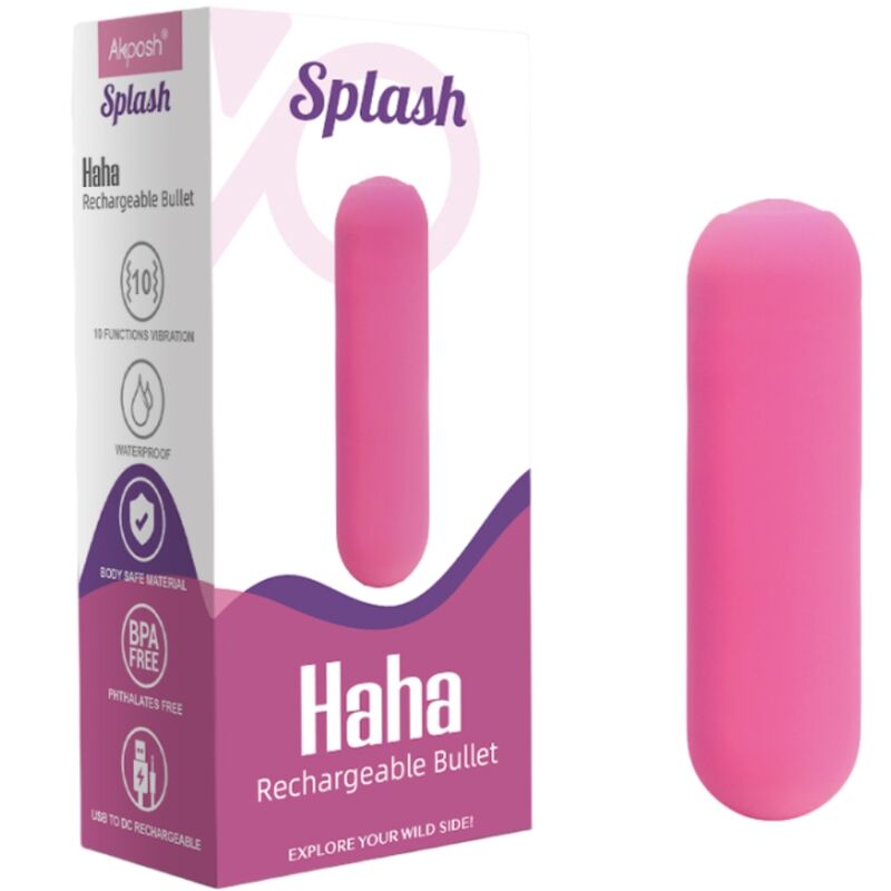 ARMONY - SPLASH HAHA VIBRADOR BALA SILICONE 10 VIBRAÃÃES 75 X 19 CM ROSA