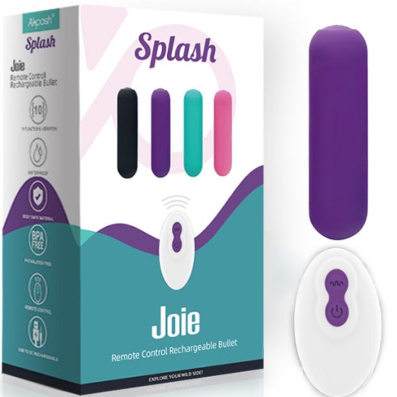 ARMONY - SPLASH JOIE VIBRADOR BULLET SILICONE CONTROLE REMOTO 10 VIBRAÃÃES 75 X 19 CM ROXO