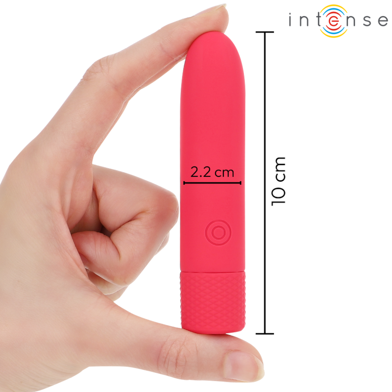 INTENSE - SYMONE USB RECARREGÃVEL VIBRATÃRIA BULLET 8 VIBRAÃÃES VERMELHO 10 X 2,2 CM