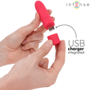 INTENSE - SYMONE USB RECARREGÃVEL VIBRATÃRIA BULLET 8 VIBRAÃÃES VERMELHO 10 X 2,2 CM