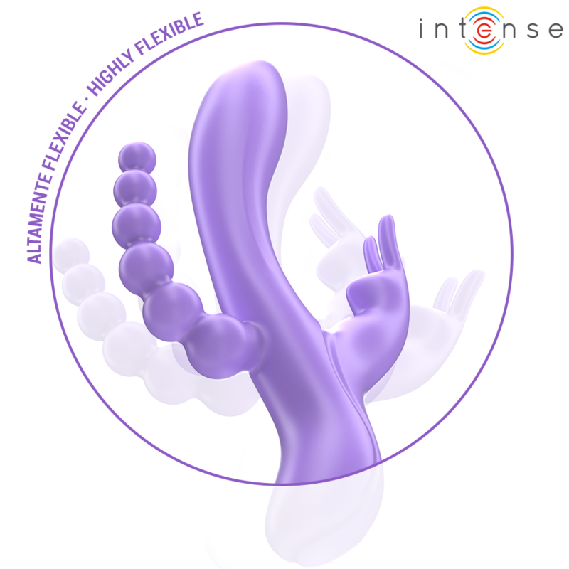 INTENSE - MIKO TRIPLO VIBRADOR COELHO & ESTIMULADOR & ANAL 7 VIBRAÃÃES ROXO