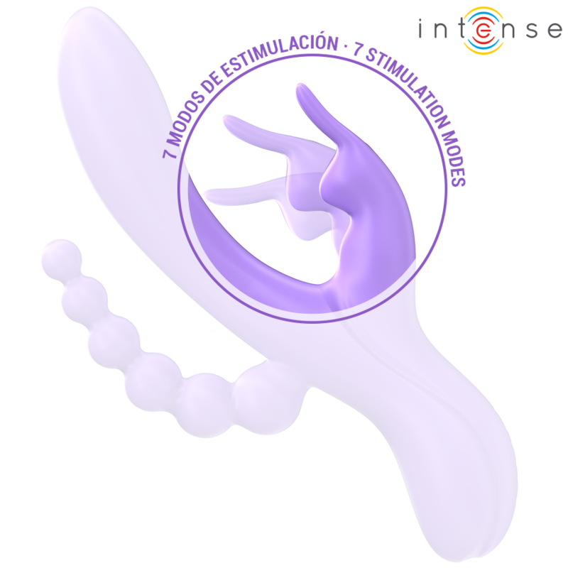 INTENSE - MIKO TRIPLO VIBRADOR COELHO & ESTIMULADOR & ANAL 7 VIBRAÃÃES ROXO