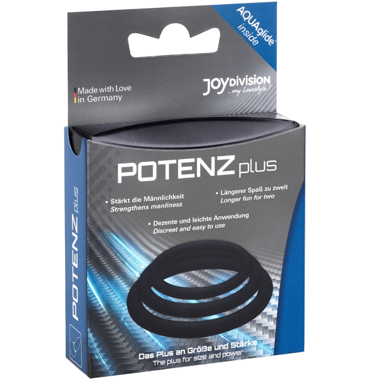 JOYDIVISION POTENZDUO - PLUS 3 BLACK RINGS SET - S, M, L