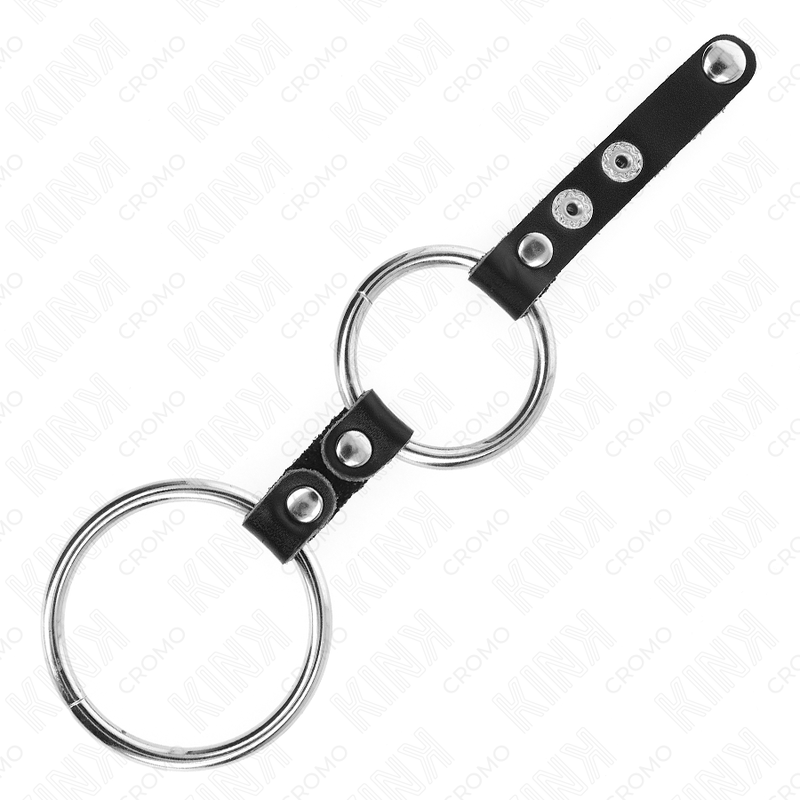 KINK - ANEL DUPLO PARA PÃNIS DE 3,8 CM A 5 CM CONECTADO POR COURO