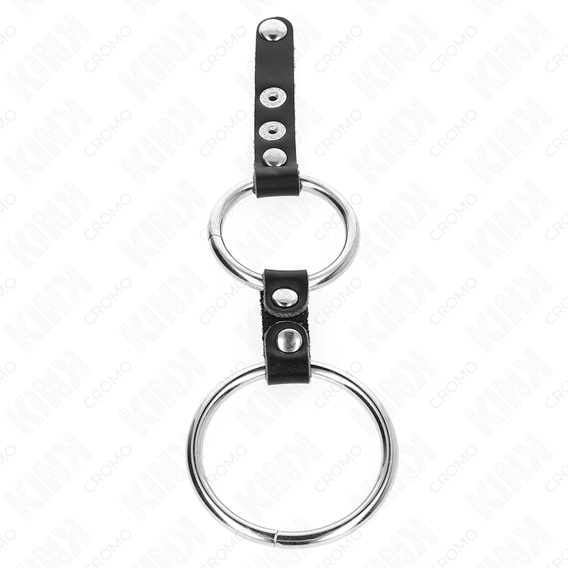 KINK - ANEL DUPLO PARA PÃNIS DE 3,8 CM A 5 CM CONECTADO POR COURO