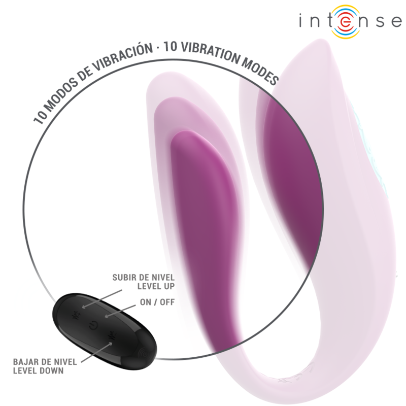 INTENSE - ANNIE VIBRADOR EM FORMA DE U E ESTIMULADOR ROXO CONTROLE REMOTO