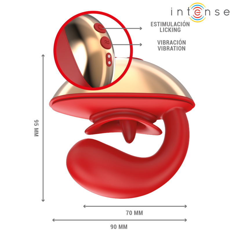 INTENSE - VIBRADOR E ESTIMULADOR MARIAH EM FORMATO U 10 VIBRAÃÃES VERMELHO