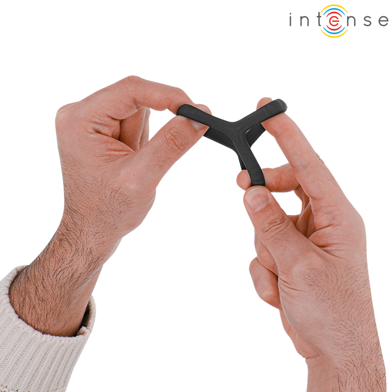 INTENSE - CARSON ANEL DE PÃNIS DUPLO DE SILICONE PRETO MODELO 4