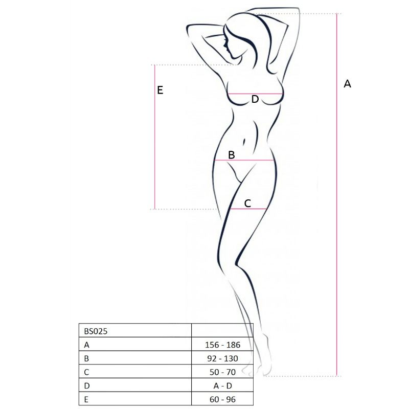 PASSION - MULHER BS025 BODYSTOCKING VESTIDO PRETO ESTILO TAMANHO ÚNICO