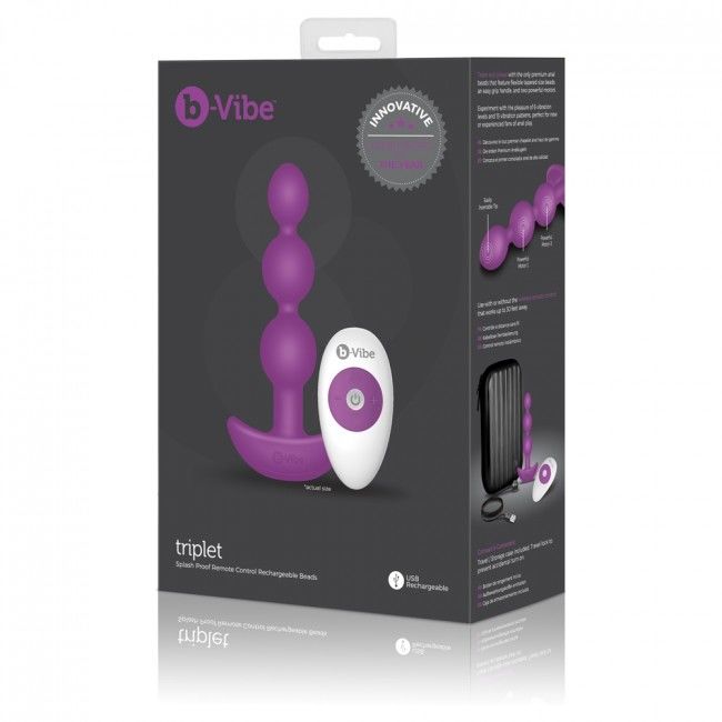 B-VIBE - TRIPLET ANAL CONTAS DE CONTROLE REMOTO ROSA