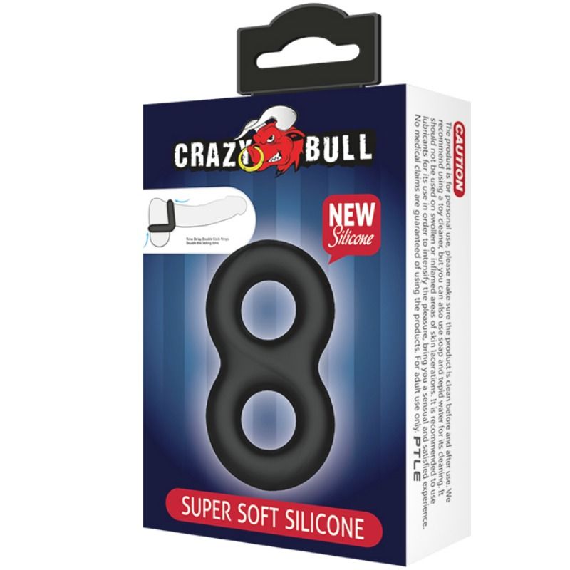 CRAZY BULL - ANEL DUPLO DE SILICONE MÉDICO