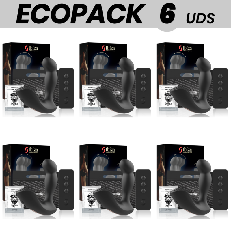 ECOPACK 6 UNIDADES - IBIZA CONTROLE REMOTO MASSAGER ANAL 11 x 4 CM