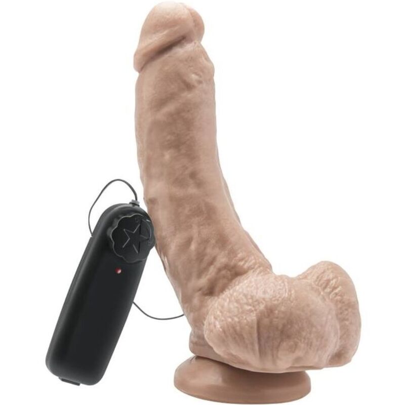 GET REAL - DILDO 20,5 CM COM BOLAS VIBRADOR PELE