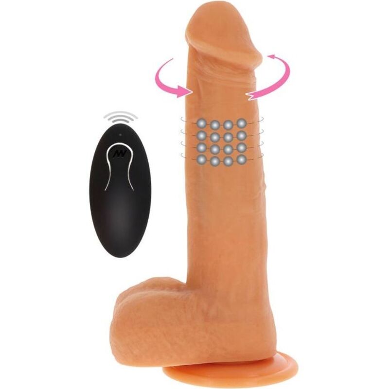 GET REAL - CONTAS ROTATIVAS VIBRANDO PELE DILDO