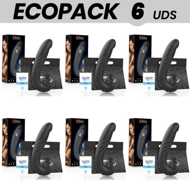 ECOPACK 6 UNIDADES - IBIZA VIBRADOR SUCCIONADOR UP & DOWN 15,5 CM