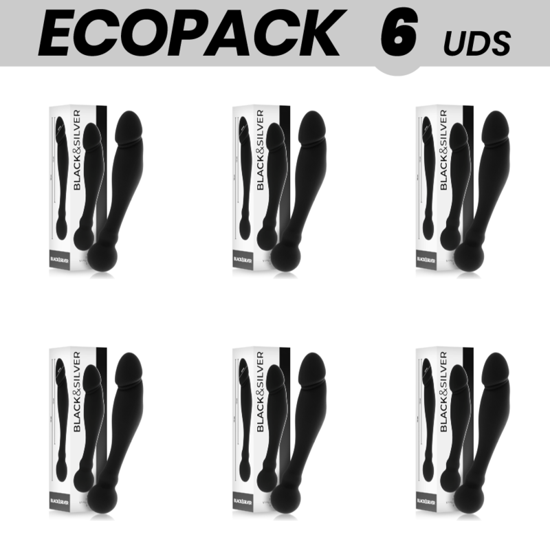 ECOPACK 6 UNIDADES - DILDO ESTIMULANTE BLACK&SILVER KARL G-POINT 18 CM